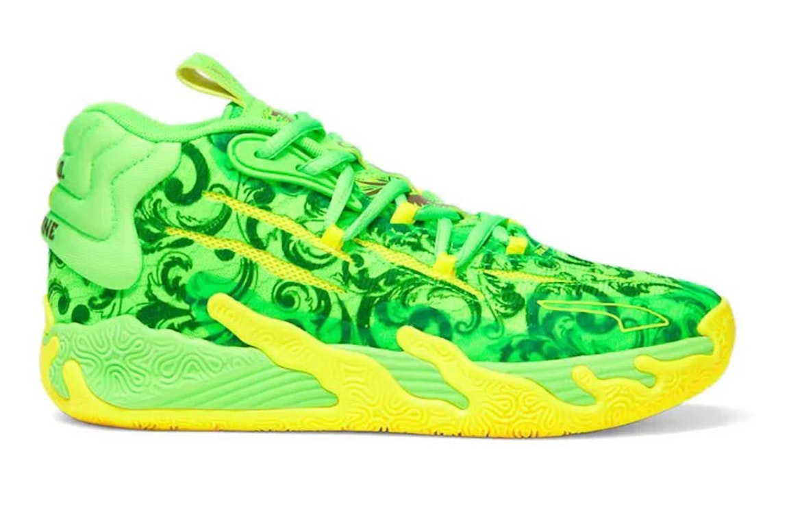 Pre-owned Puma Lamelo Ball Mb.03 Lafrance Forever.rare (gs) In Fluro Green/green/fluro Yellow