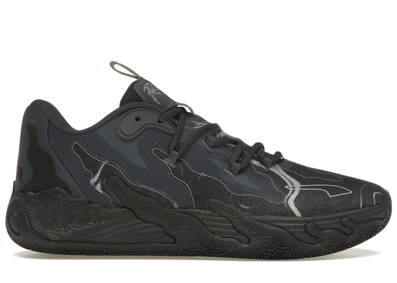 Pre-owned Puma Men's Lamelo Ball Mb.03 Lo Black Sneakers In Black/strong Grey