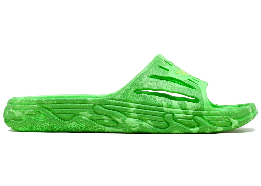 Pre-owned Puma Lamelo Ball Mb.03 Slide Green Fluoro Yellow In  Green/fluoro Yellow/fluoro Green