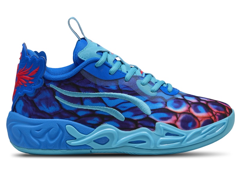 Pre-owned Puma Lamelo Ball Mb.04 Lo Alien Skin Sneakers In Ultra Blue/luminous Pink/green Glare