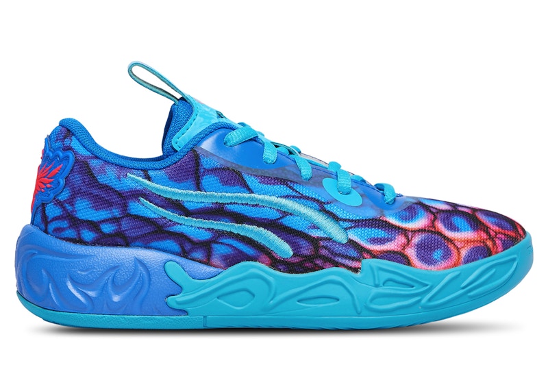 Pre-owned Puma Lamelo Ball Mb.04 Lo Alien Skin Sneakers In Ultra Blue/luminous Pink/green Glare