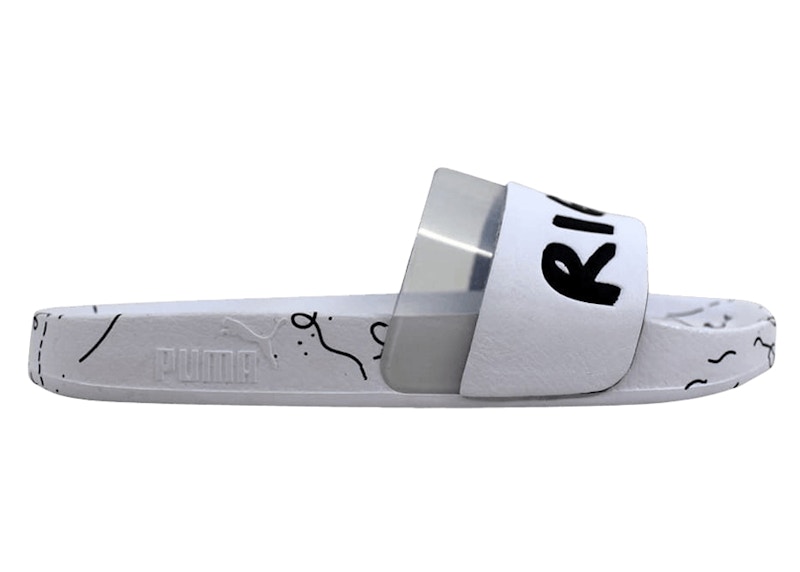 Clear and white hot sale puma slides