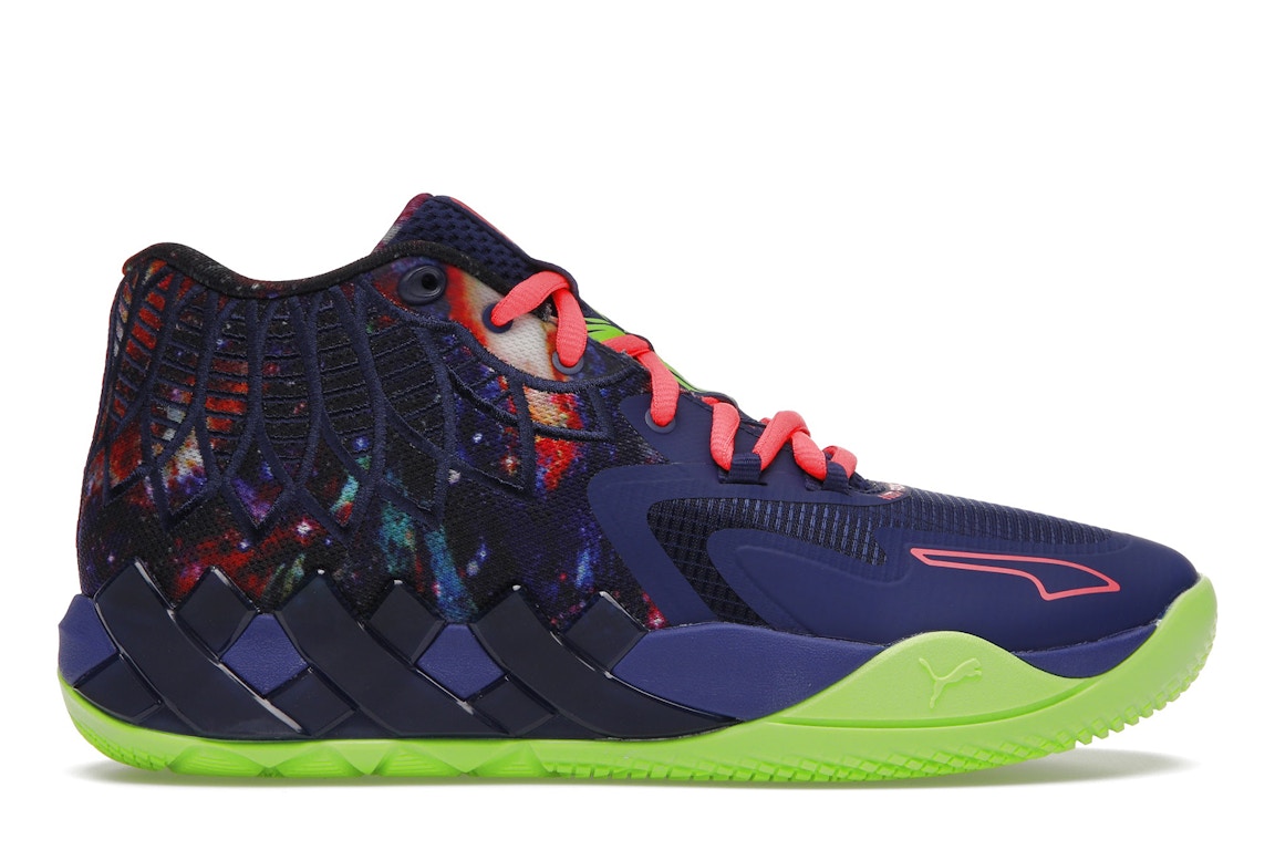 Click to view more detailed imagery on our partner's website Pre-owned Puma Lamelo Ball Mb.01 Galaxy In Elektro Blue/green Gecko