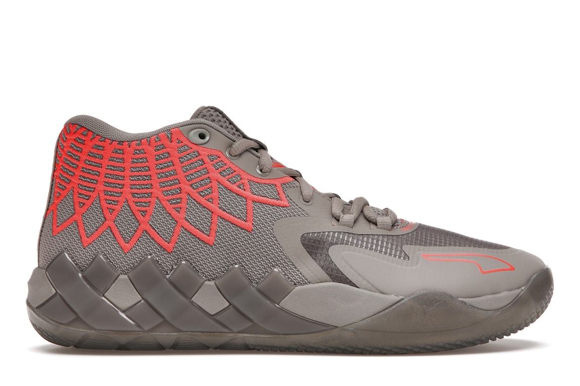 Click to view more detailed imagery on our partner's website Pre-owned Puma Lamelo Ball Mb.01 Rock Ridge Red Blast In Grey/red