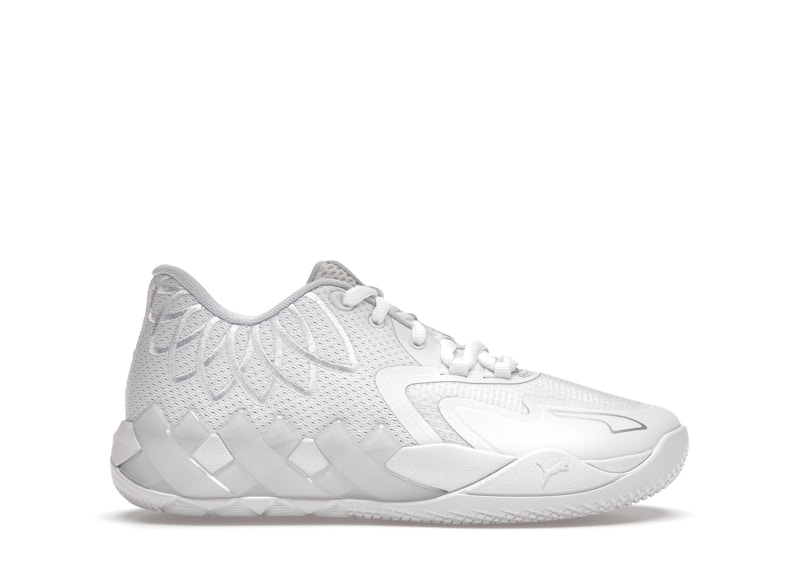 Pre-owned Puma Lamelo Ball Mb.01 White Sneakers In White/silver