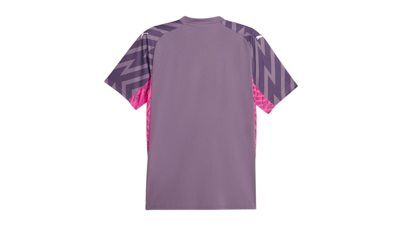 Puma MCFC GK V Neck Short Sleeve Soccer Replica Jersey Purple Charcoal/Ravish