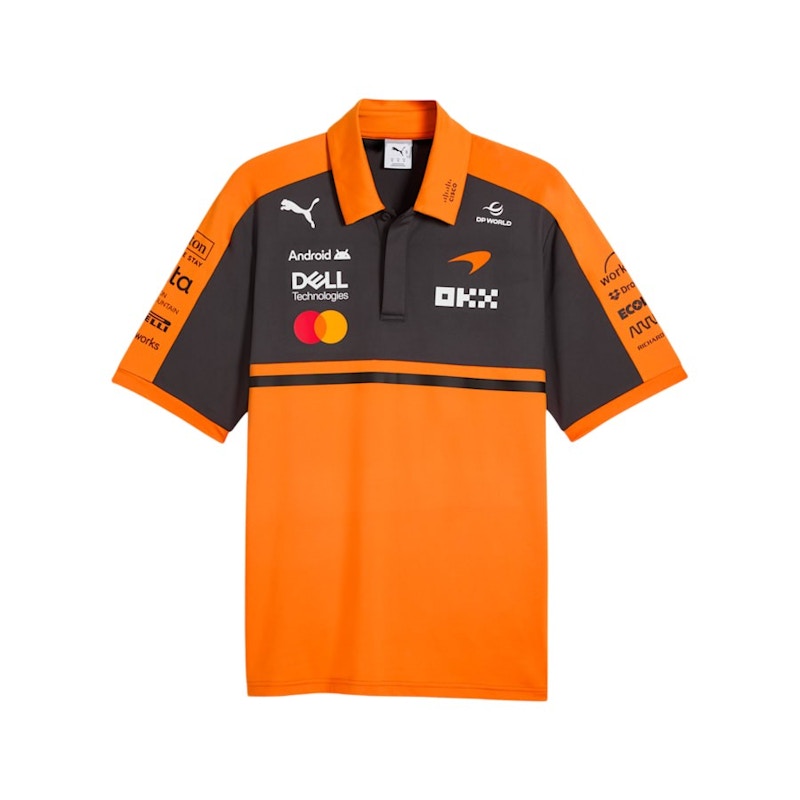 Men's Puma Mclaren Racing Replica Polo Shirt in Papaya