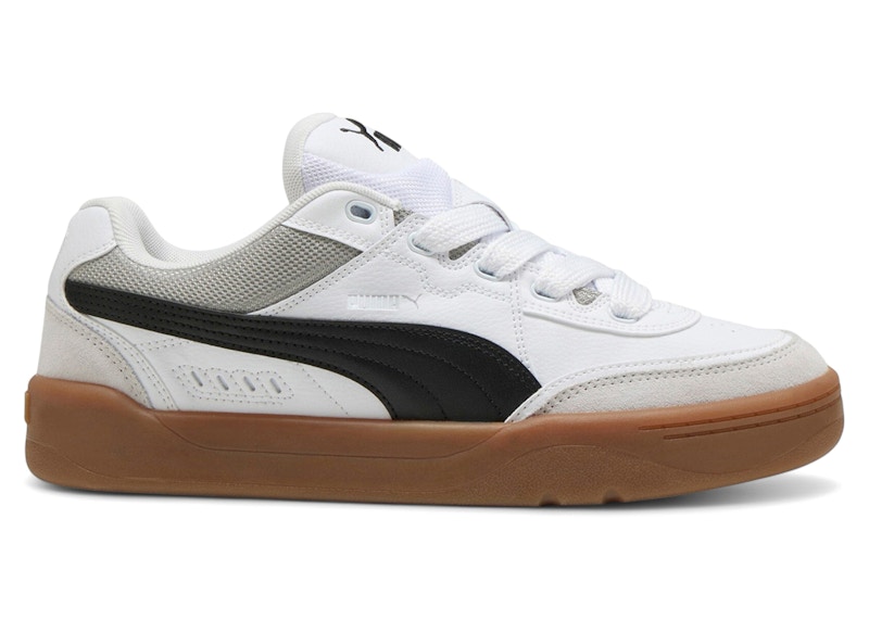 Pre-owned Puma Men's Park Lifestyle Sk8 White Black Sneakers In White/ Black/feather Gray