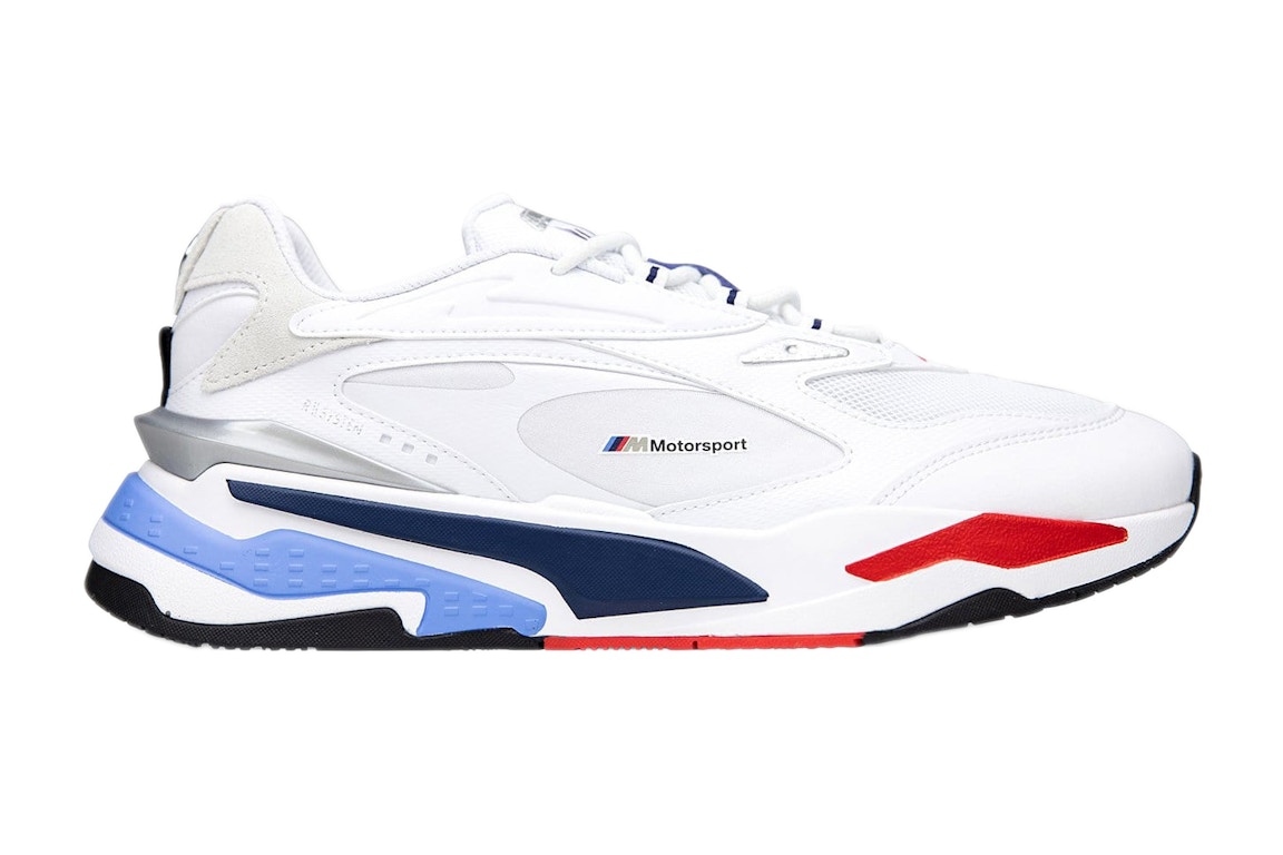 Click to view more detailed imagery on our partner's website Pre-owned Puma Rs-fast Bmw Motorsport White In White/marina/high Risk Red