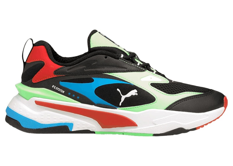 Puma RS Fast Black Elektro Green GS Kids 375696 01 US