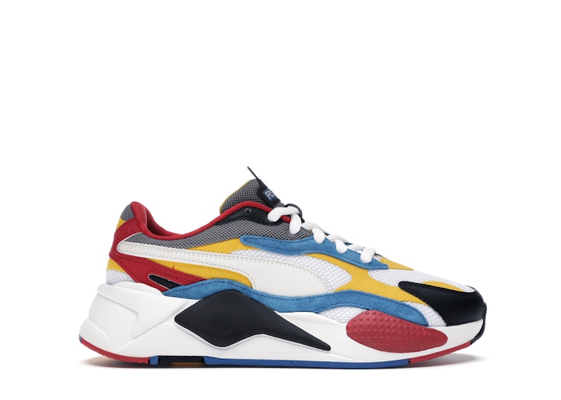 Puma RS X 3 Puzzle White Yellow Black GS Kids 372357 04 US