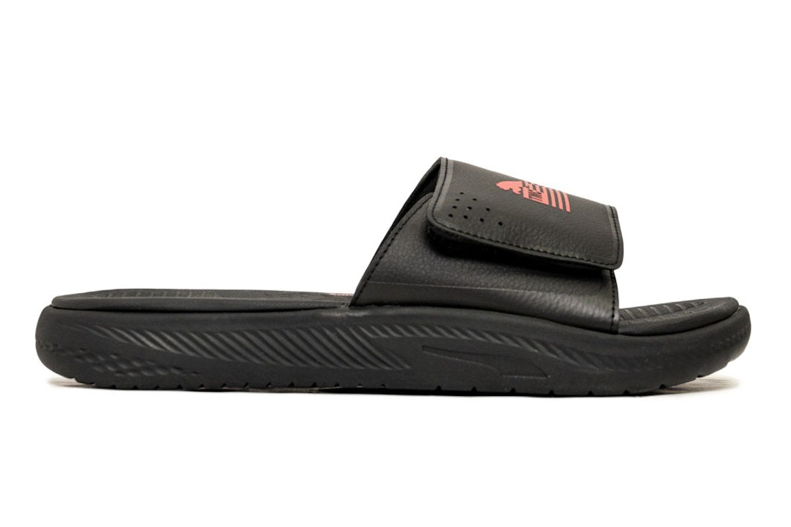 Click to view more detailed imagery on our partner's website Pre-owned Puma Softride Slide Nipsey Hussle Tmc Black High Risk Red In Black/high Risk Red