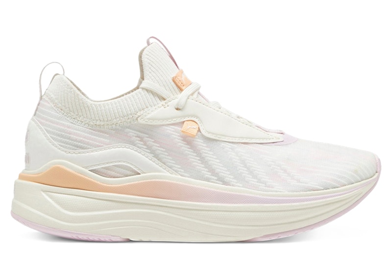 Pre-owned Puma Softride Stakd Dazed White (women's) Sneakers In Warm White/grape Mist/peach Fizz