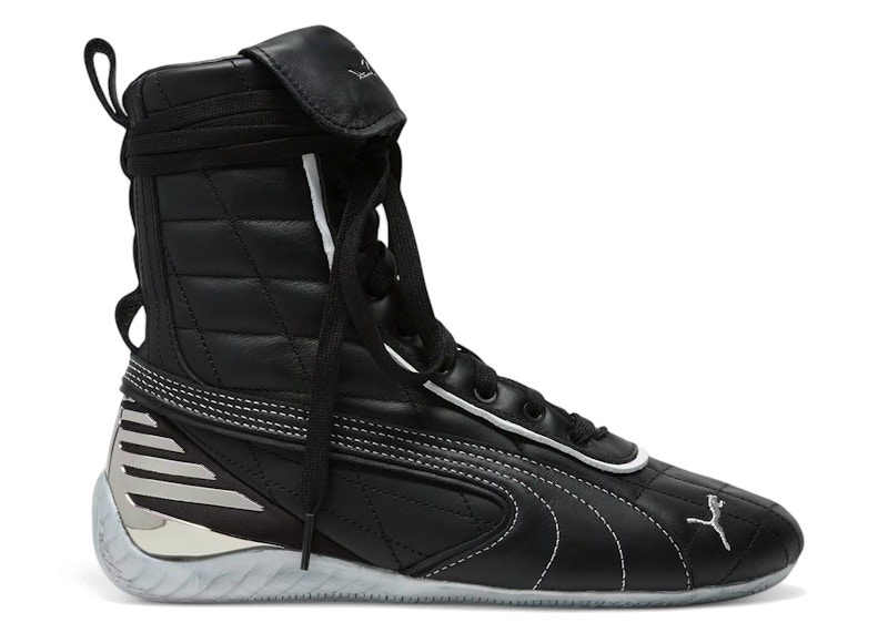 Pre-owned Puma Speedcat Mid Laquan Smith Black (women's) Sneakers In Black/ Silver/ White