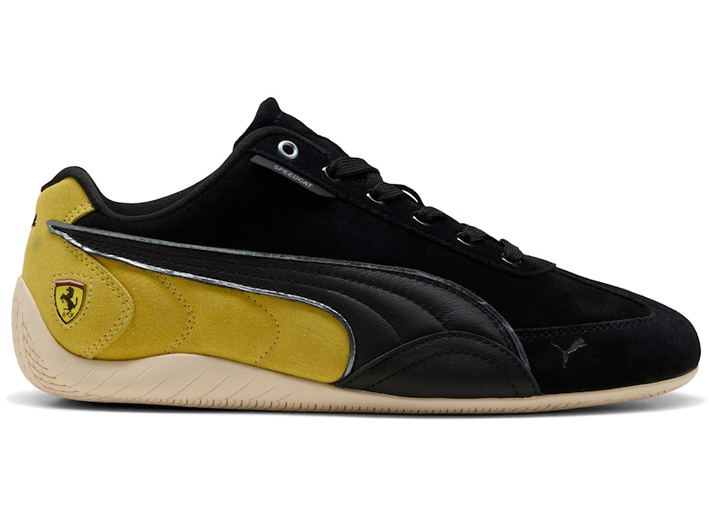 Men's Puma Speedcat Scuderia Ferrari Black Sneakers in Puma Black/Speed Yellow/Warm White
