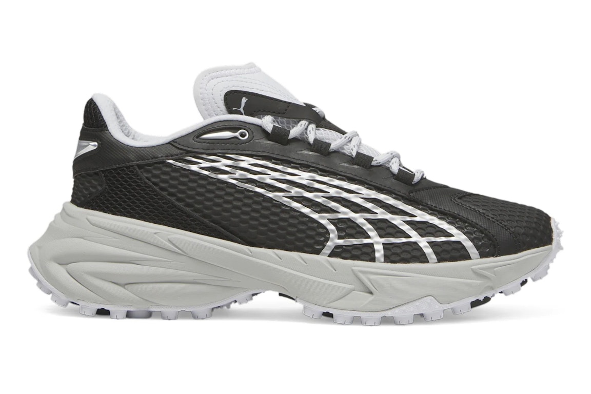 Click to view more detailed imagery on our partner's website Pre-owned Puma Spirex Speed Black Silver Mist In Black/silver Mist