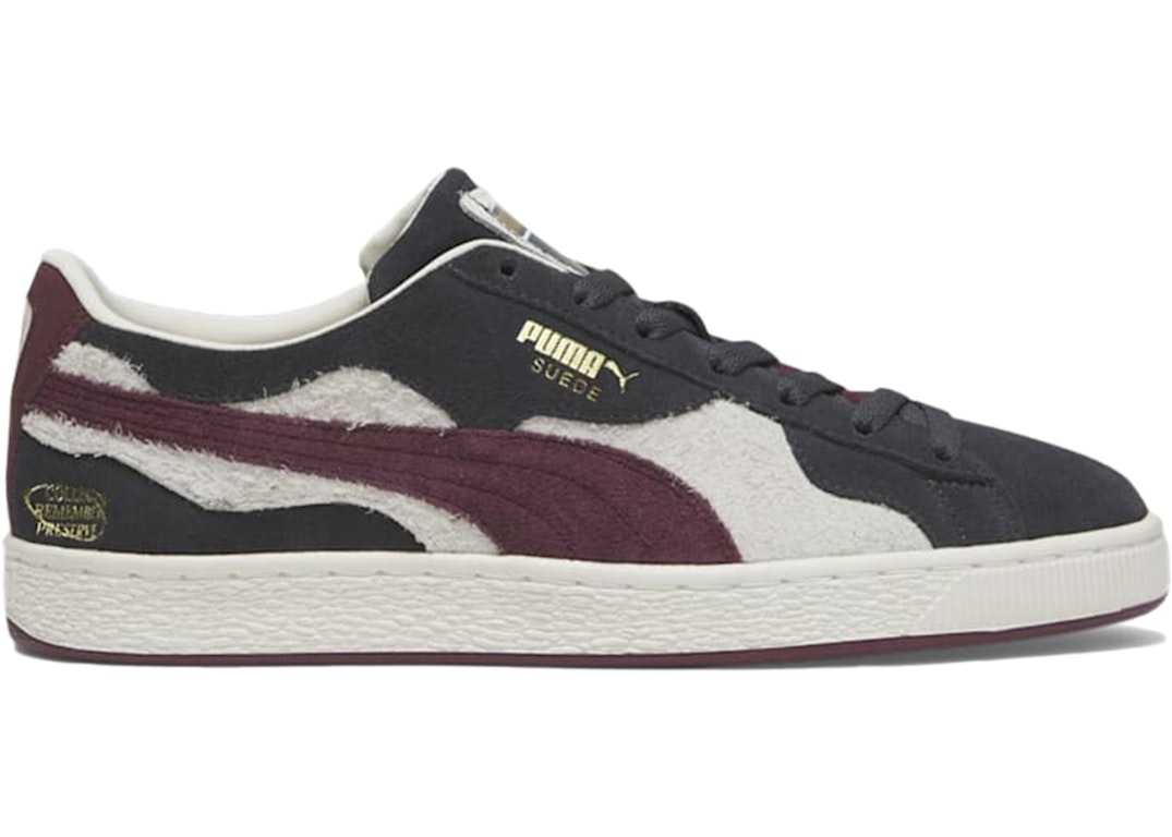 Pre-owned Puma Suede Camowave Schomburg Center For Research In Black Culture We Are Legends - Deeply Rooted In Strong Grey/warm White/aubergine