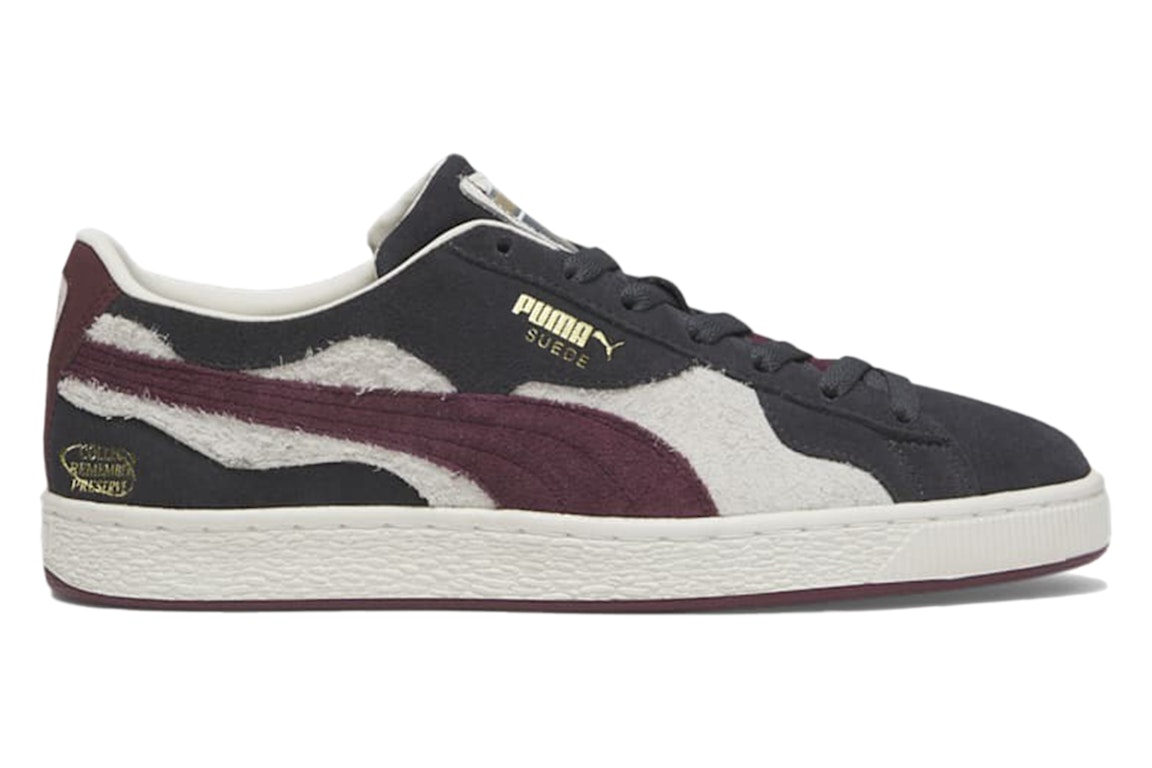 Pre-owned Puma Suede Camowave Schomburg Center For Research In Black Culture We Are Legends - Deeply Rooted In Strong Grey/warm White/aubergine