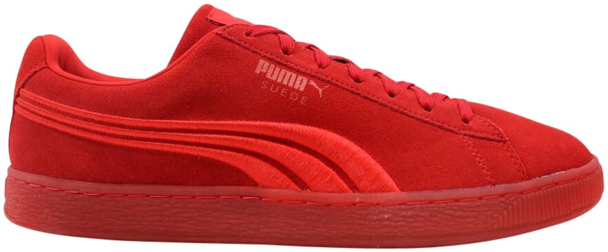 red suede pumas high top
