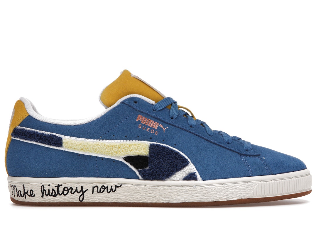 Pre-owned Puma Suede Classic Black Fives In Blue/star Sapphire