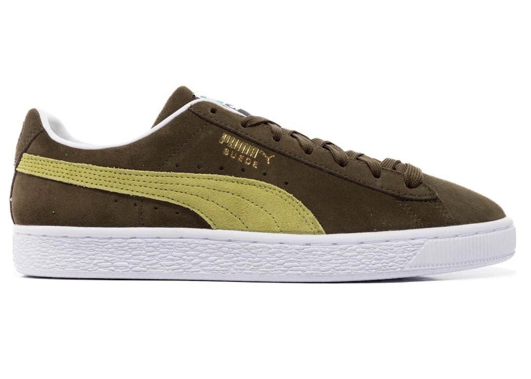 Pre-owned Puma Suede Classic Xxi Deep Olive In Deep Olive/tart Apple/white