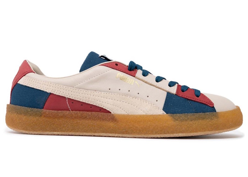 Puma Suede Crepe Patch Peyote Blue Red Men's - 381195-01 - US