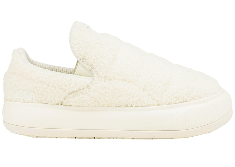 Pre-owned Puma Suede Mayu Slipon Teddy (women's) Sneakers In Marshmallow/putty