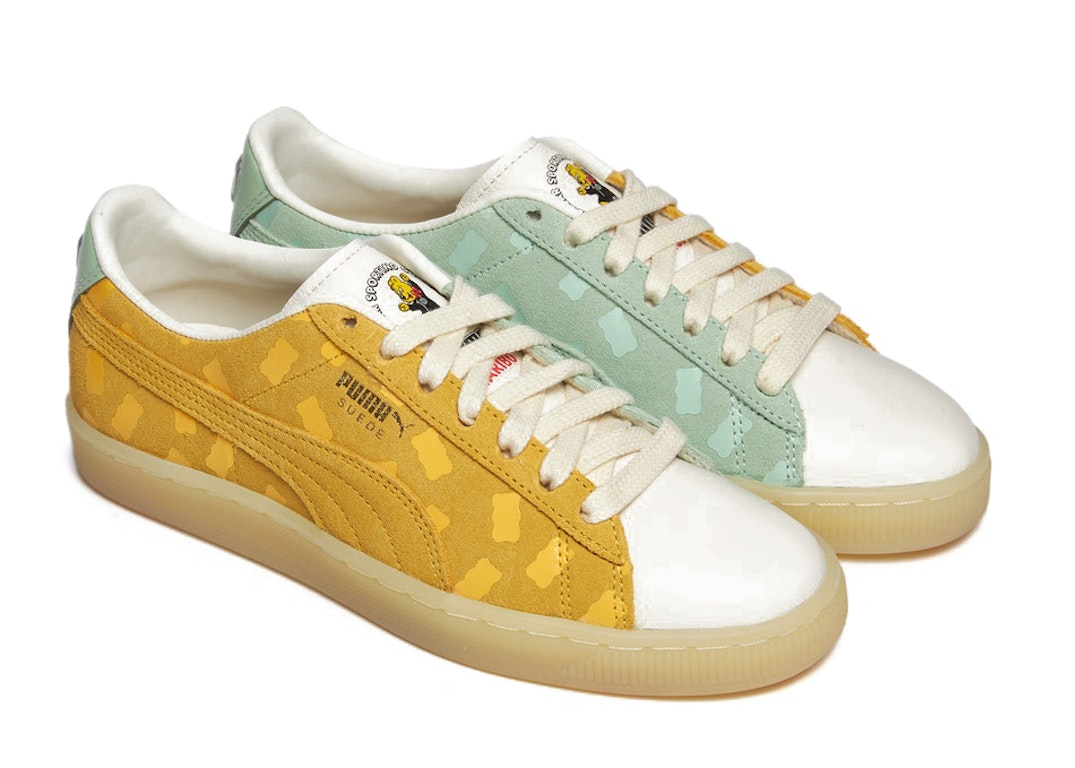 Pre-owned Puma Suede Mix Haribo (women's) In Yellow/mint/whisper White