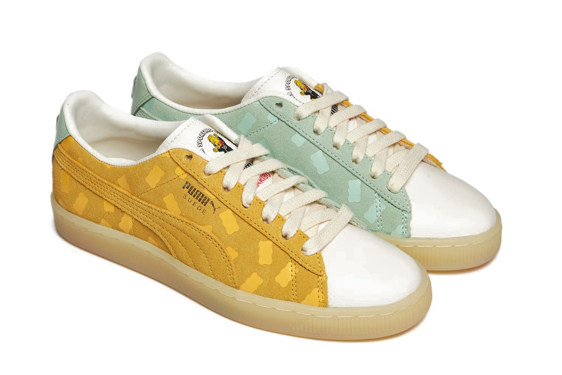 Pre-owned Puma Suede Mix Haribo (women's) In Yellow/mint/whisper White
