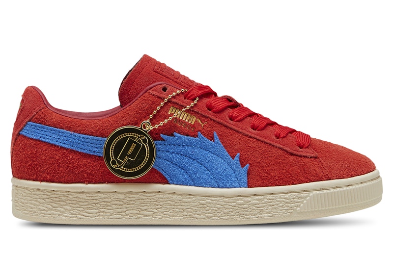 Pre-owned Puma Suede One Piece Buggy Sneakers In For All Time Red/ultra Blue
