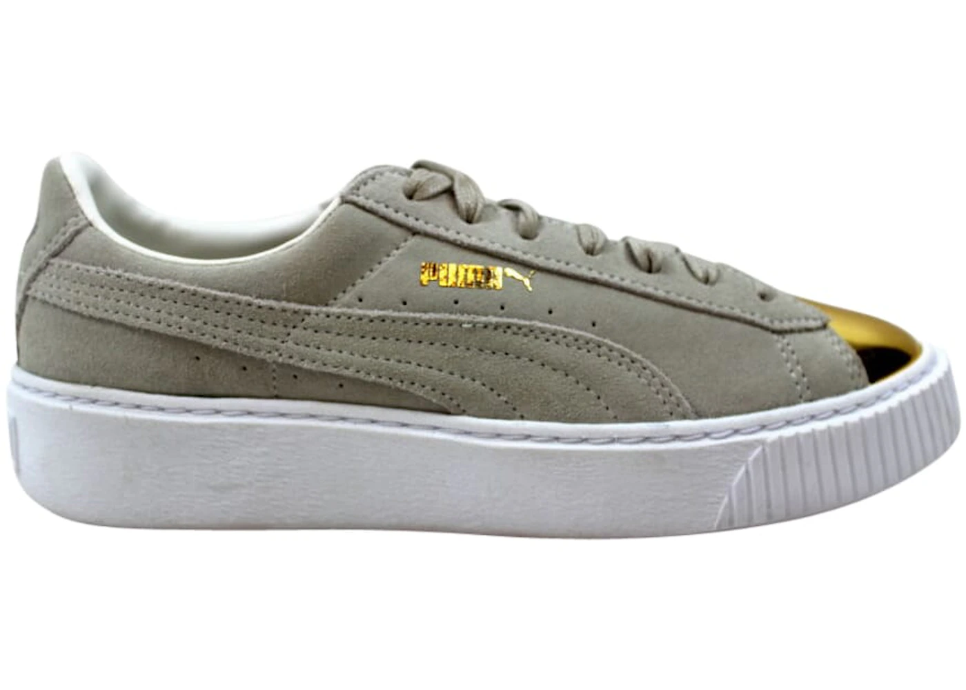 Puma suede platform white gold Clearance