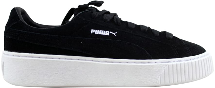 puma suede platform in black/white