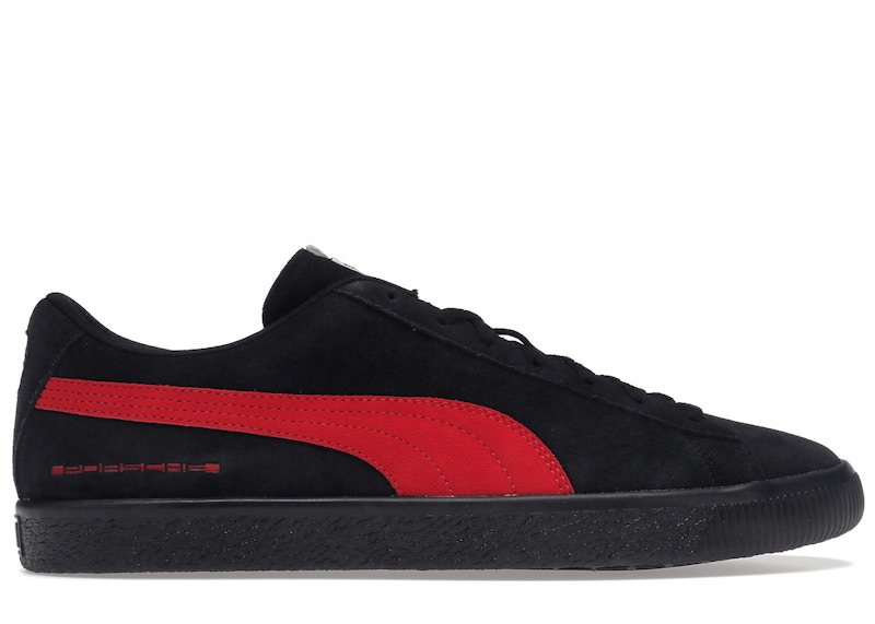 Puma suede noir store et rouge