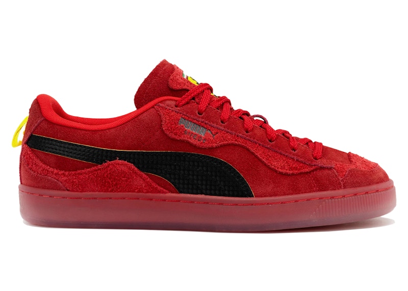 Pre-owned Puma Men's Suede Scuderia Ferrari Trippy Rosso Corsa Sneakers In Red/black In Multi