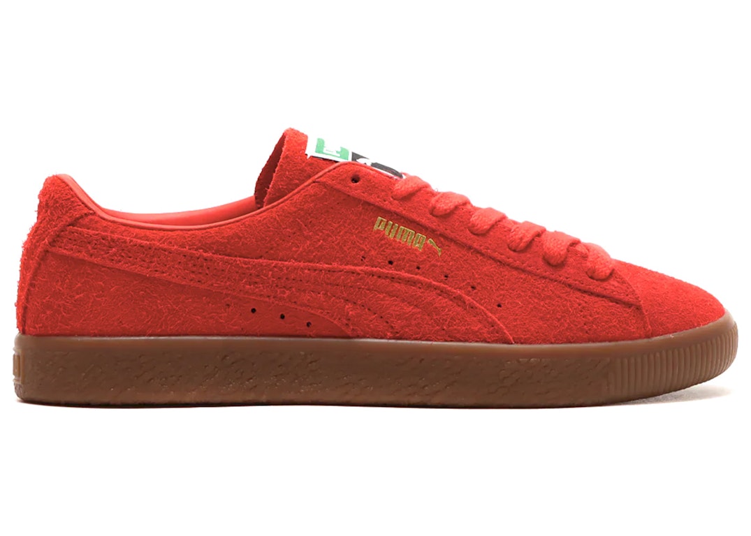 Pre-owned Puma Suede Vtg Hairy Suede Red Gum In Red/gum/gold