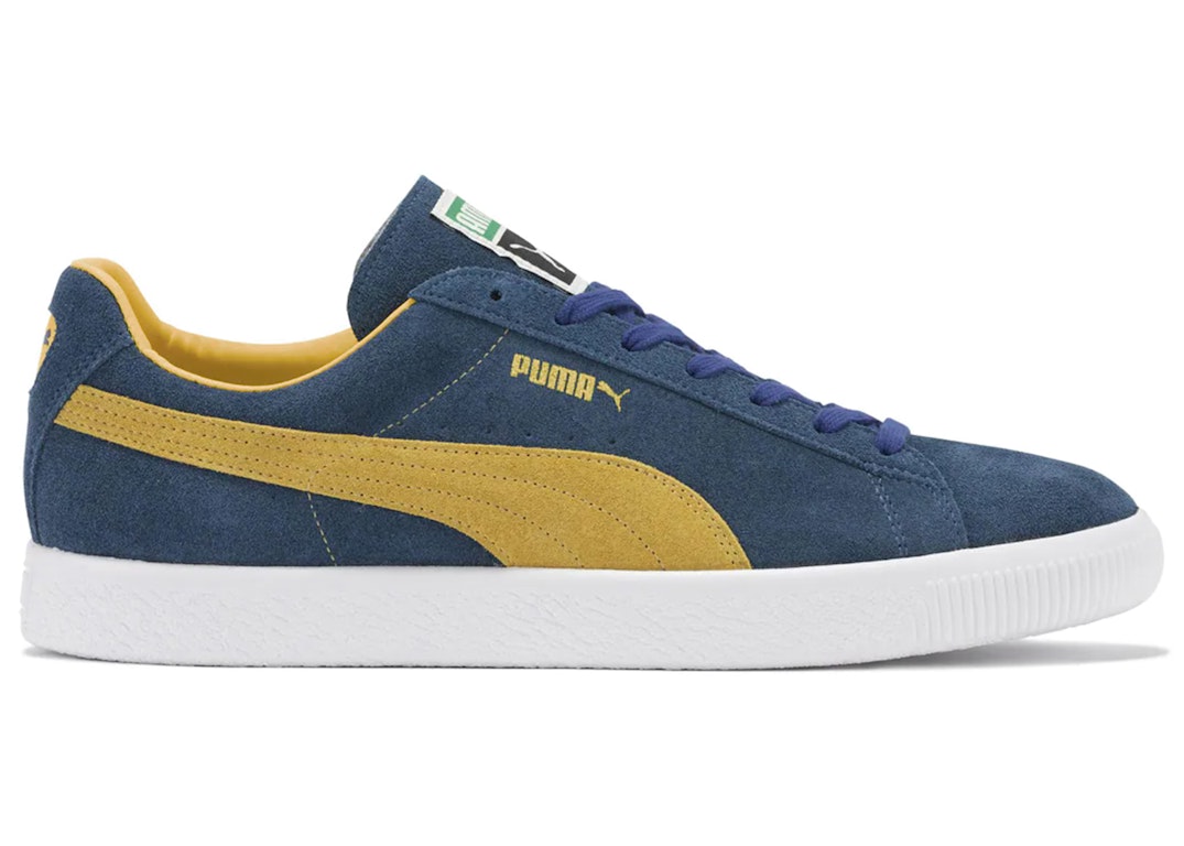 Pre-owned Puma Suede Vtg Made In Japan Limoges Dandelion In Navy/yellow/white