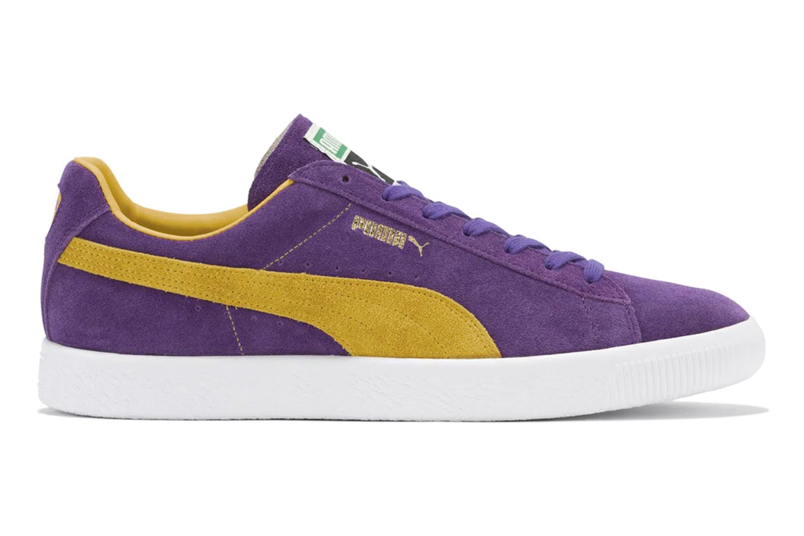 Pre-owned Puma Suede Vtg Made In Japan Prism Violet Spectra Yellow In Prism Violet/spectra Yellow/white