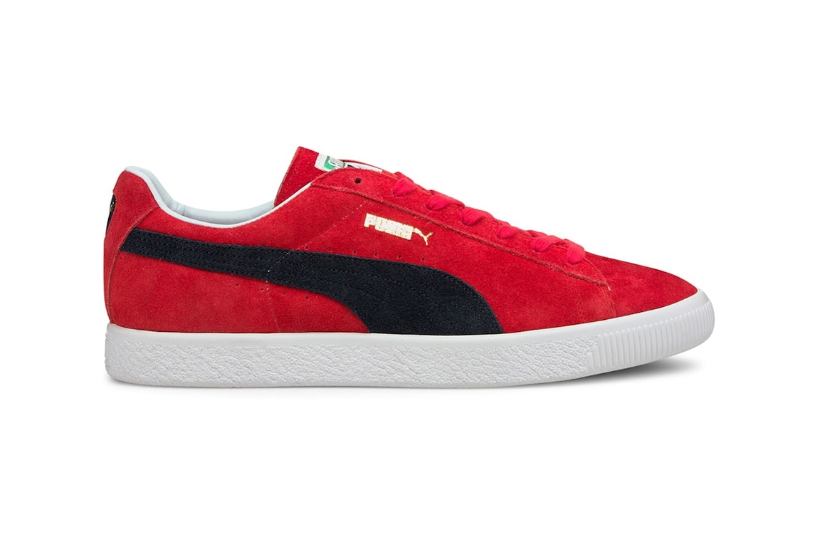 Click to view more detailed imagery on our partner's website Pre-owned Puma Suede Vintage Made In Japan High Risk Red New Navy In High Risk Red/new Navy/ White