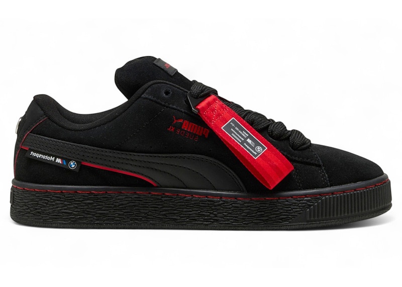 Pre-owned Puma Men's  Suede Xl Bmw M Motorsport Sneakers In Black/pop Red In Multi