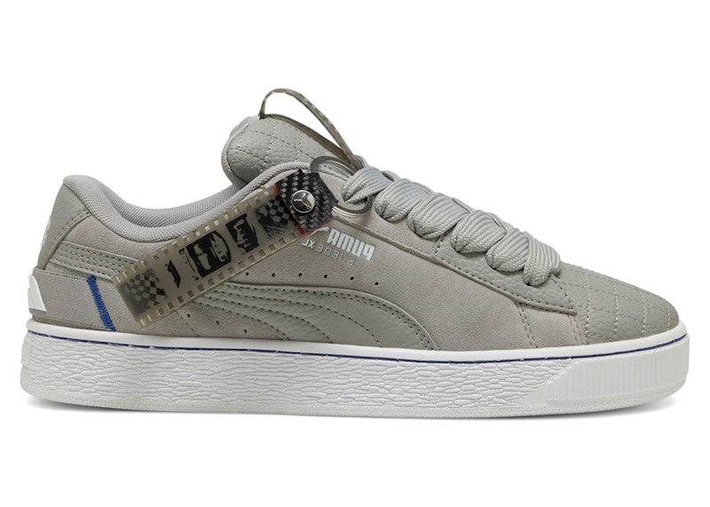 Pre-owned Puma Men's Suede Xl Formula 1 75 Years Hero Pack Sneakers In Matte Silver/vivid Blue