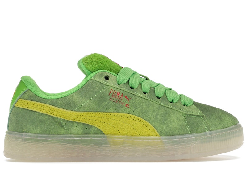 Pre-owned Puma Men's  Suede Xl Ghostbusters Slimer Sneakers In Green/lime Smash/warm White In Multi