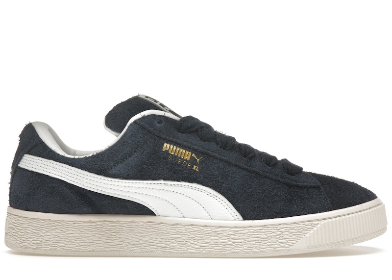 Pre-owned Puma Men's Suede Xl Hairy Suede Sneakers In Club Navy Blue/frosted Ivory