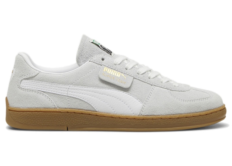 Pre-owned Puma Men's Super Team Sd White Sneakers In Silver Mist/ White