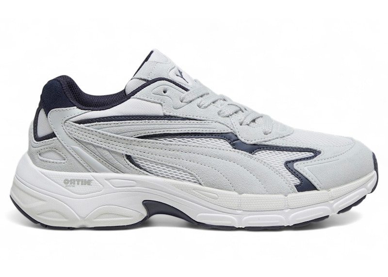 Pre-owned Puma Men's  Teveris Nitro Sneakers In Ash Grey/new Navy Blue