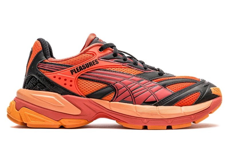 Pre-owned Puma Men's  Velophasis Pleasures Layers Sneakers In Cayenne Pepper/astro Red