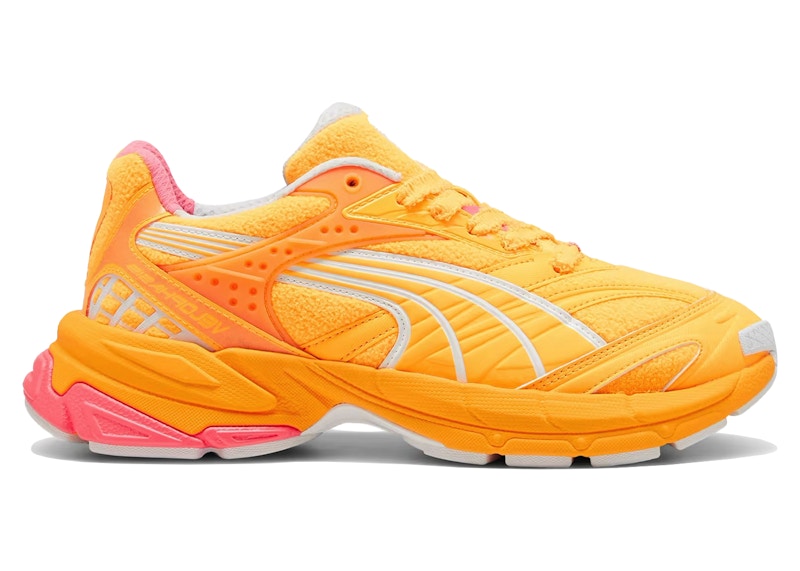 Pre-owned Puma Men's Velophasis Scuderia Ferrari Neon Energy Sneakers In Sun Stream