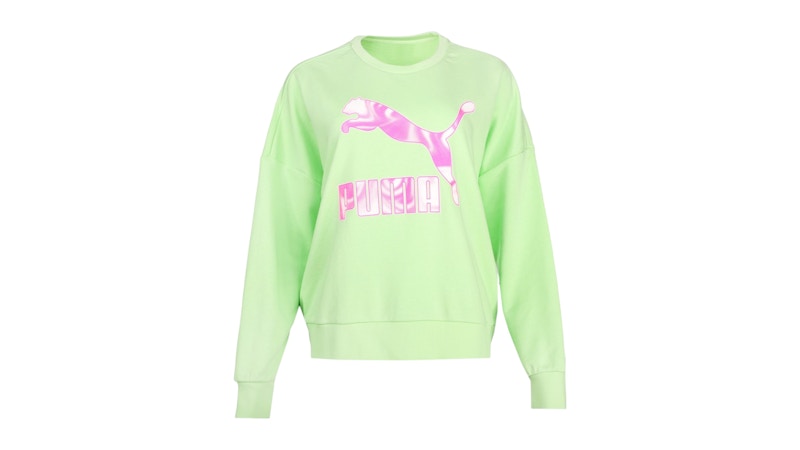 Puma Women's Marble Crew Neck Sweatshirt Paradise Green