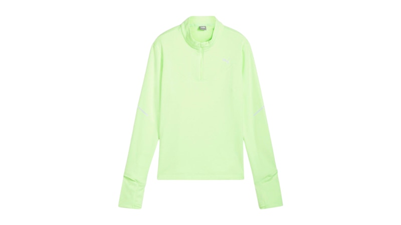 Puma Women's Run Grid Fleece Half Zip Jacket Fizzy Apple