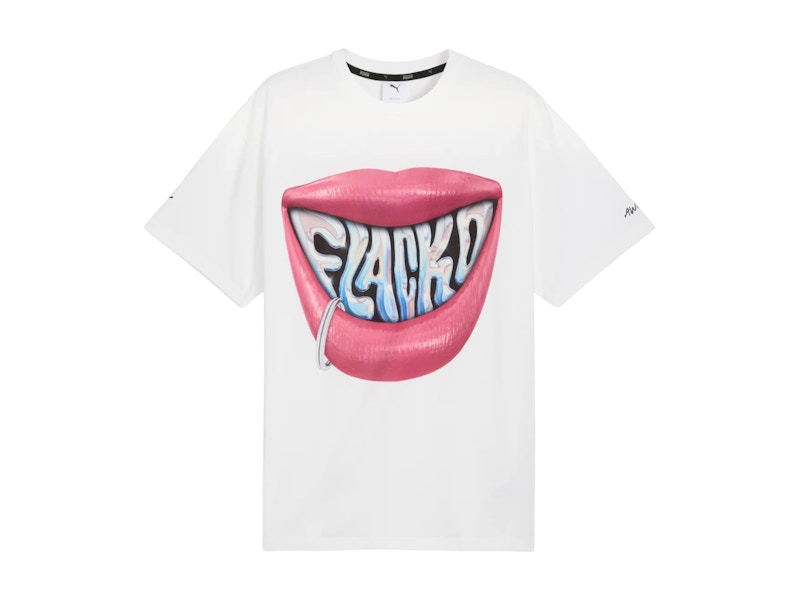 Pre-owned Puma Men's X A$ap Rocky Flacko Smile Tee Shirt In White