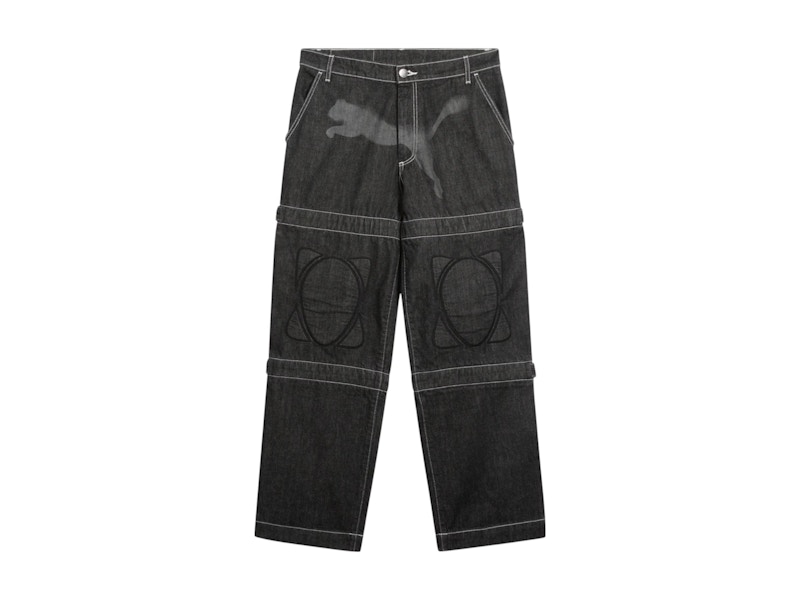Pre-owned Puma Men's  X A$ap Rocky Knee Pad Pants In Black/denim In Multi